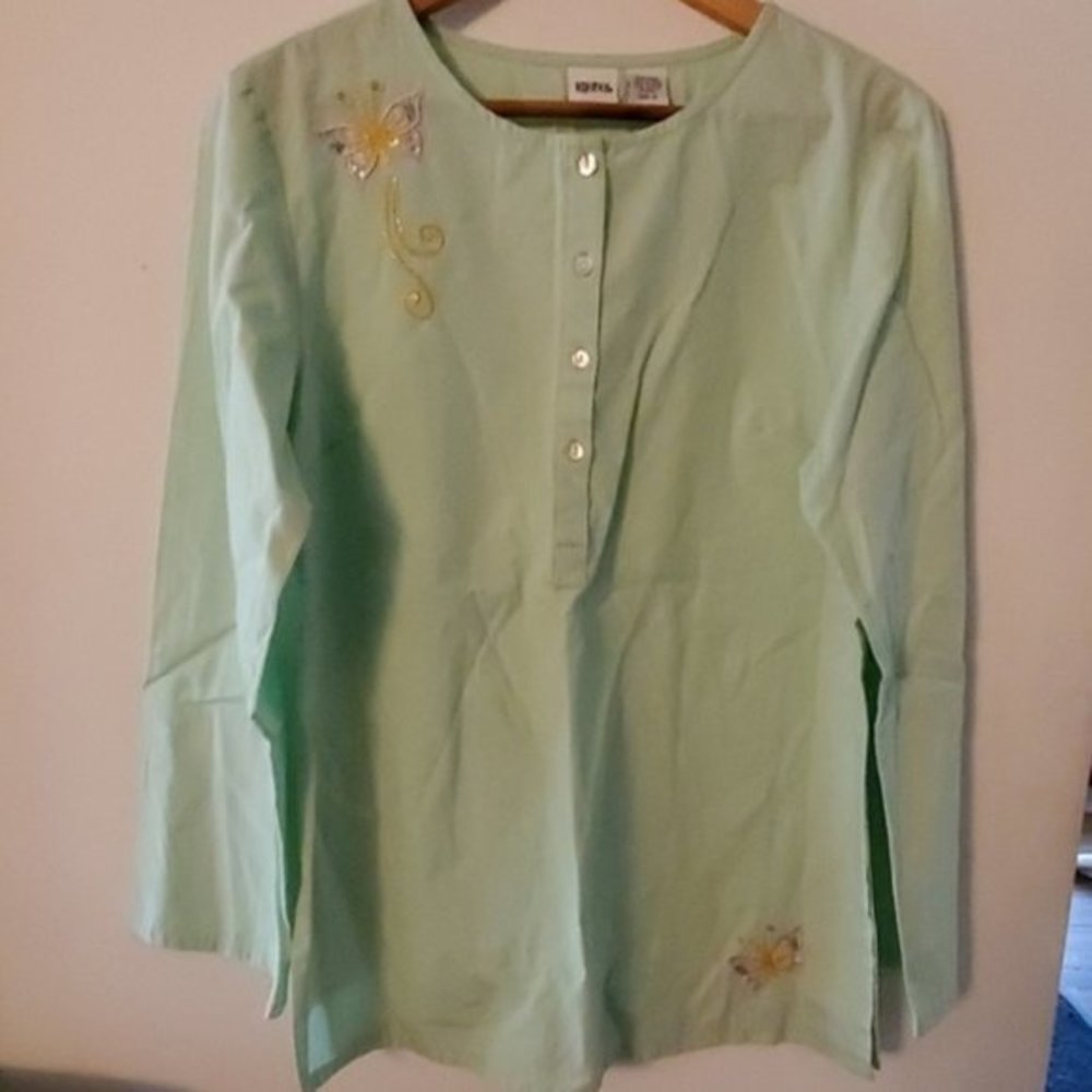 Together Butterfly Long Sleeve Blouse‎ Green 10